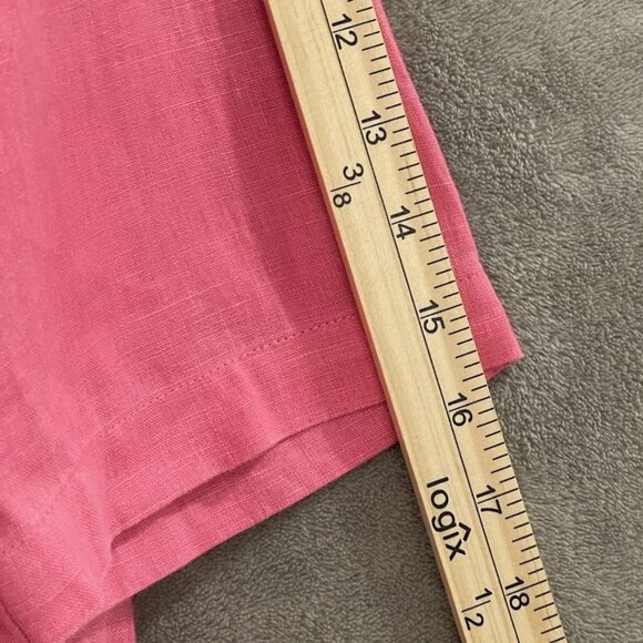 Company Ellen Tracy Shirt Womens Medium Linen Zip Front Pockets Blouse Top - Picture 10 of 16